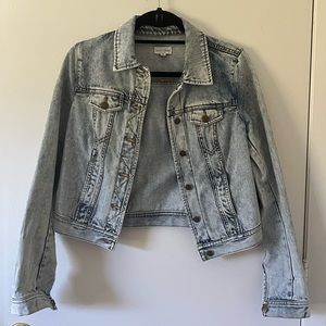 Maison Jules Cropped Light Denim Jacket